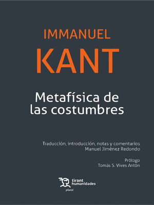 cover image of Metafísica de las costumbres